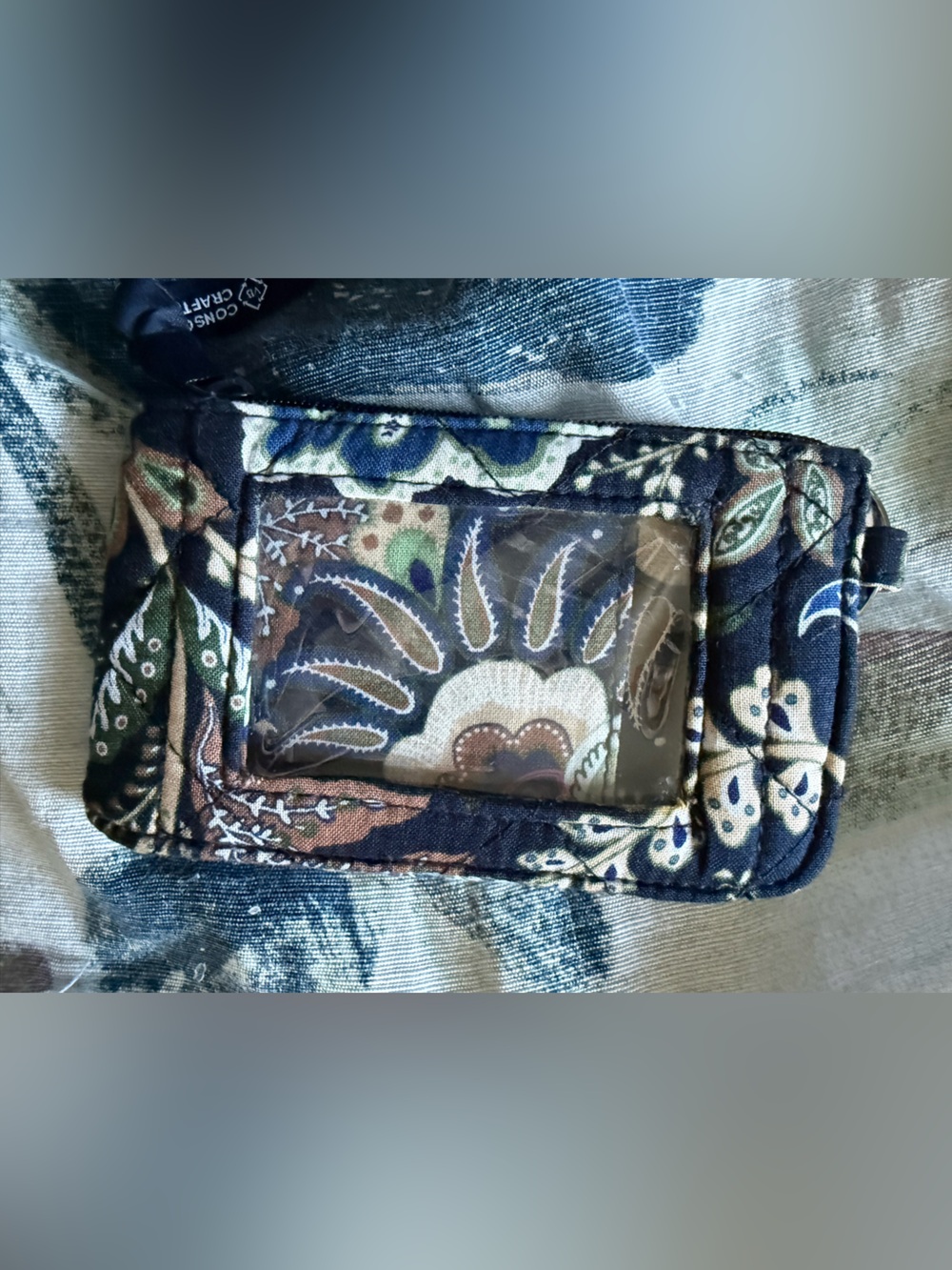Vera Bradley Deluxe Zip ID in Java Navy Camo